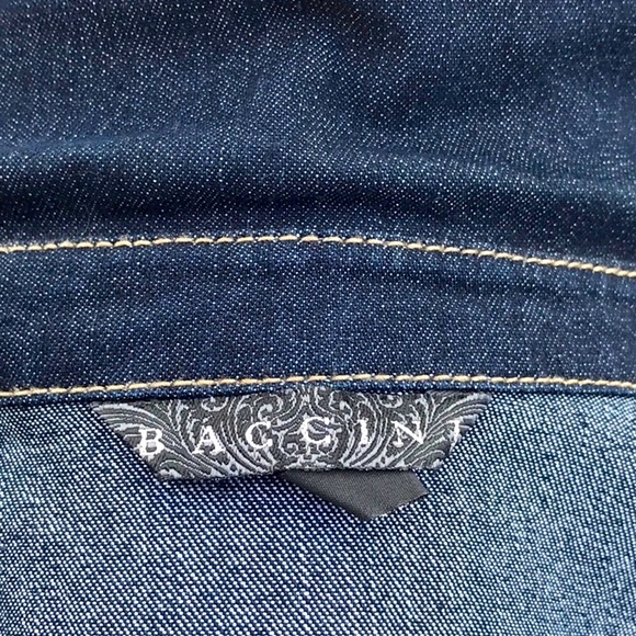 NWOT BACCINI Dark Denim Unlined Jean Jacket Size Medium - Picture 14 of 16